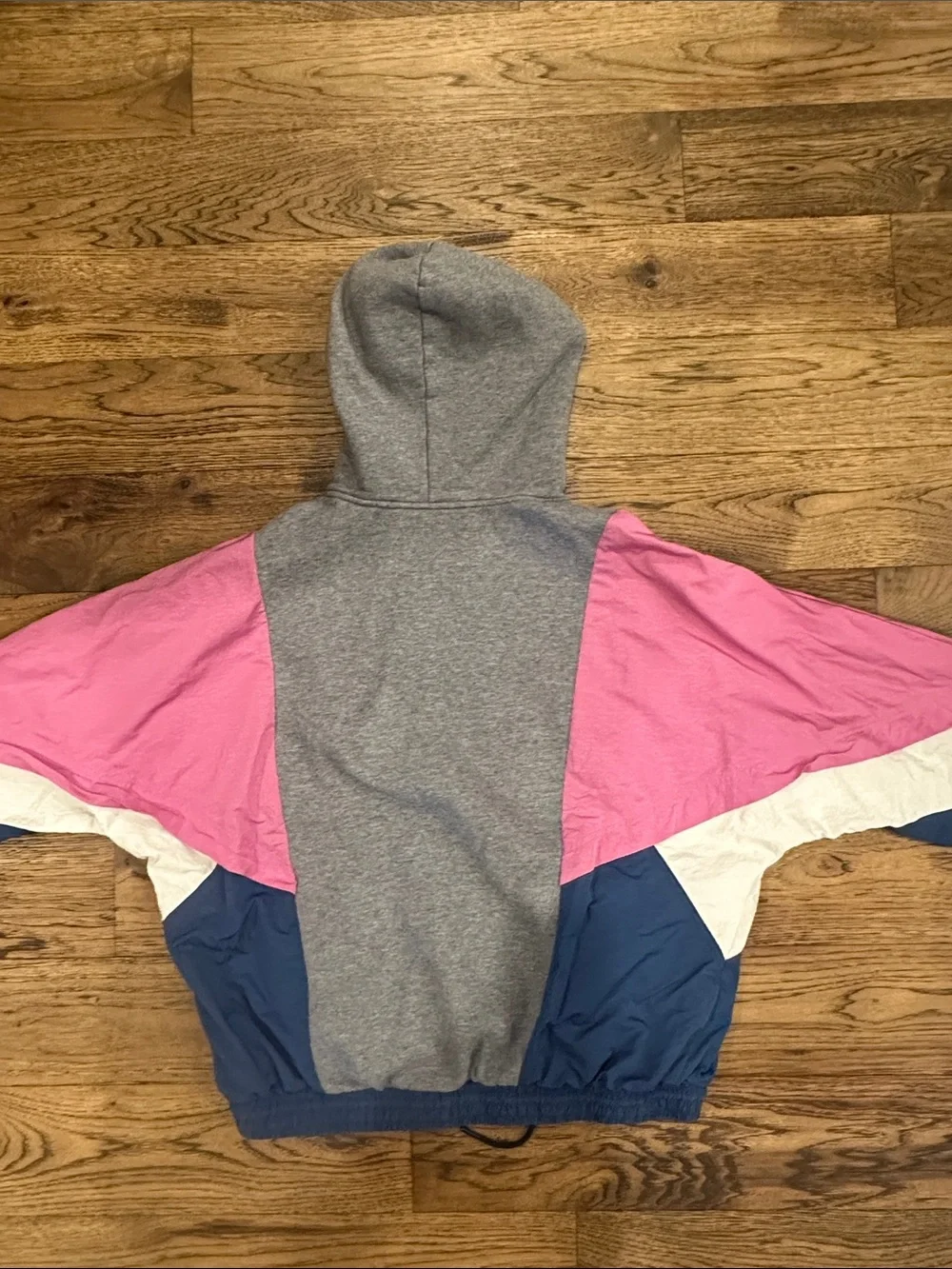 Nike Colorblock Hooded Pullover - Gray Pink Blue